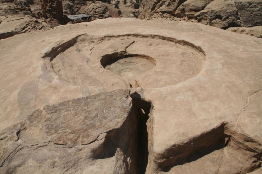 Jebel Madbah. Channels were carved into the rock for draining the blood from the sacrifice.